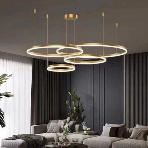 Đèn Led thả 4 vòng hiện đại